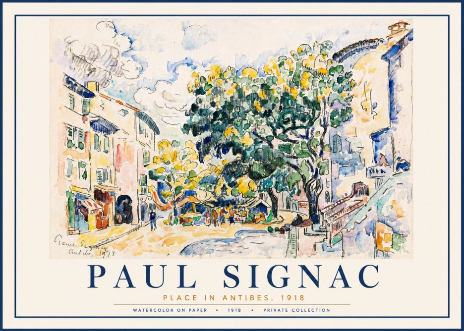 Signac Place in Antibes, 1918 No5 - Plakat