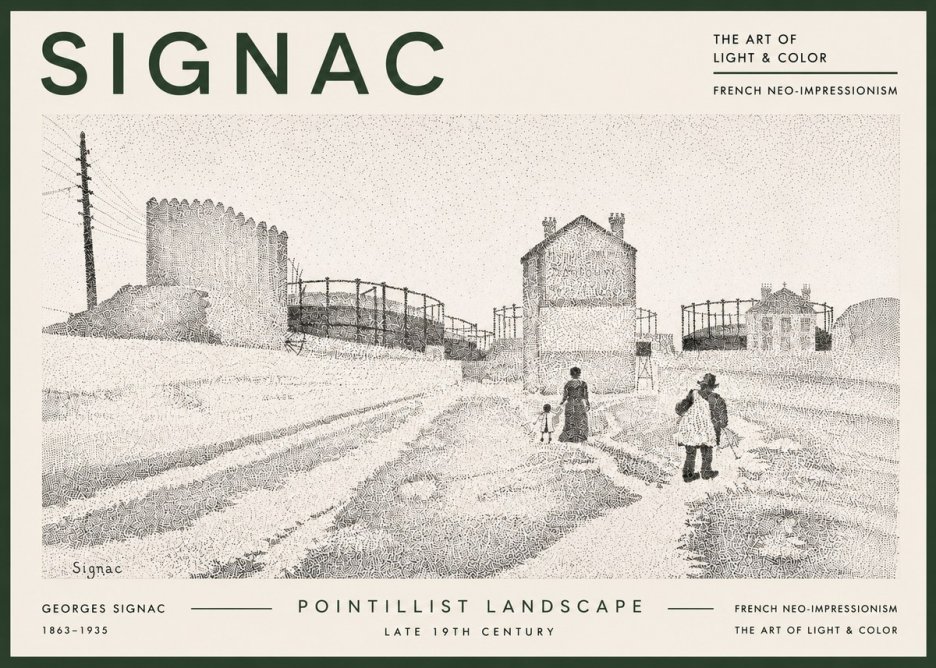 Signac Pointillist Landscape No5 - Plakat