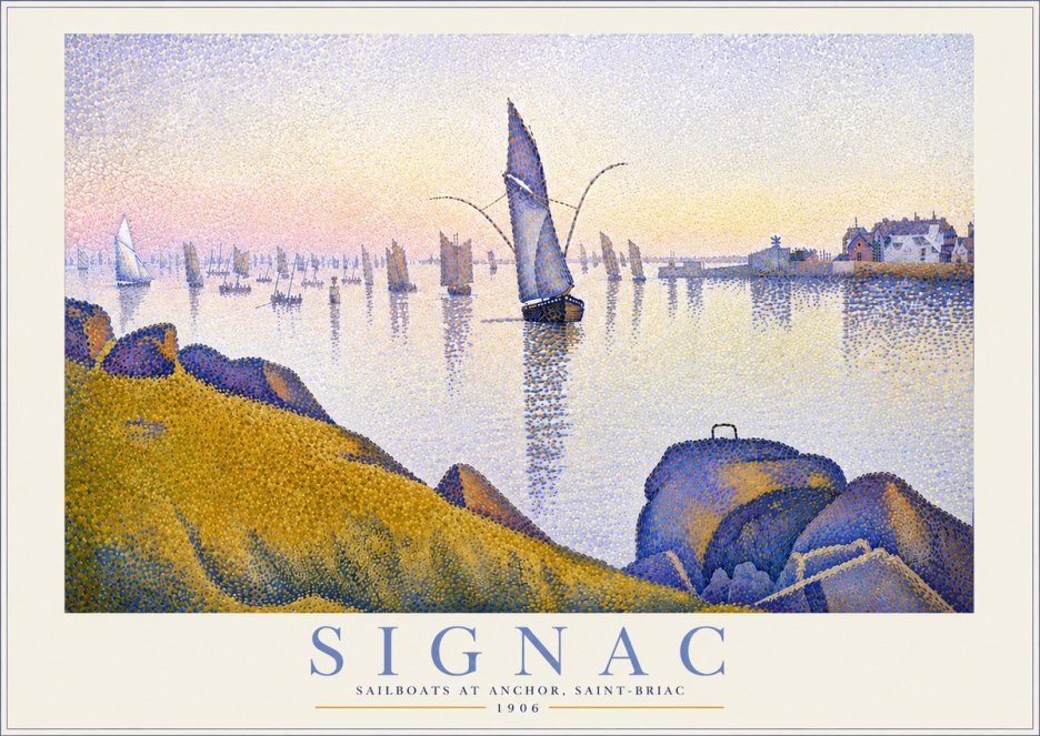 Signac Sailboats at Anchor, Saint-briac No4 - Plakat