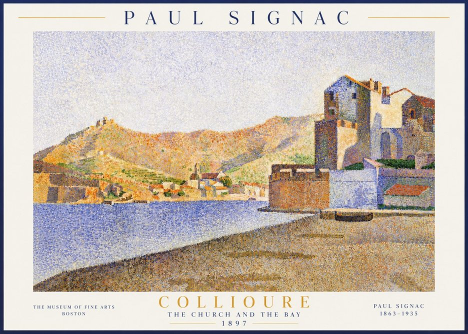 Signac Collioure - the Church and the Bay No3 - Plakat