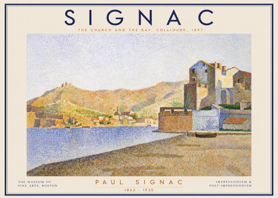 Signac Collioure - the Church and the Bay No4 - Plakat