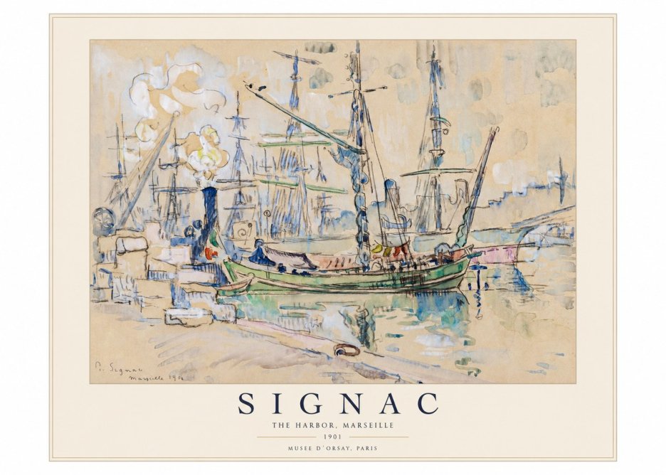 Signac The Harbor, Marseille No1 - Plakat