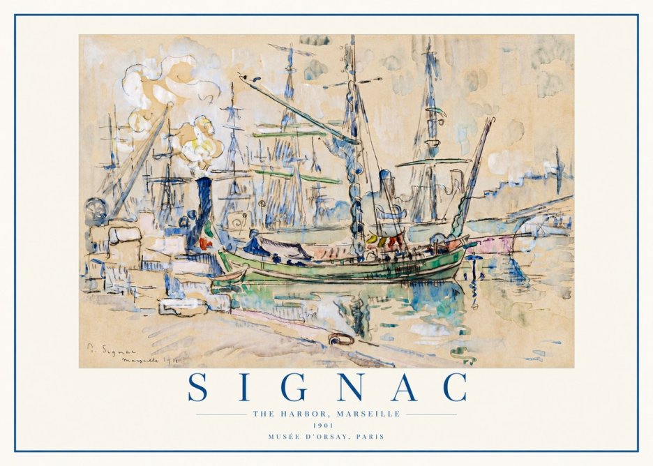Signac The Harbor, Marseille No4 - Plakat