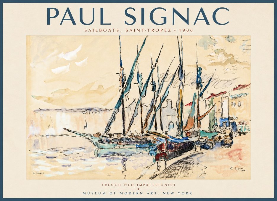 Signac Sailboats, Saint-tropez No5 - Plakat