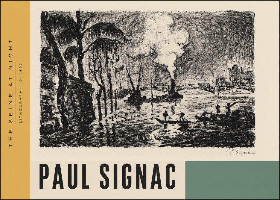 Signac The Seine at Night No4 - Plakat