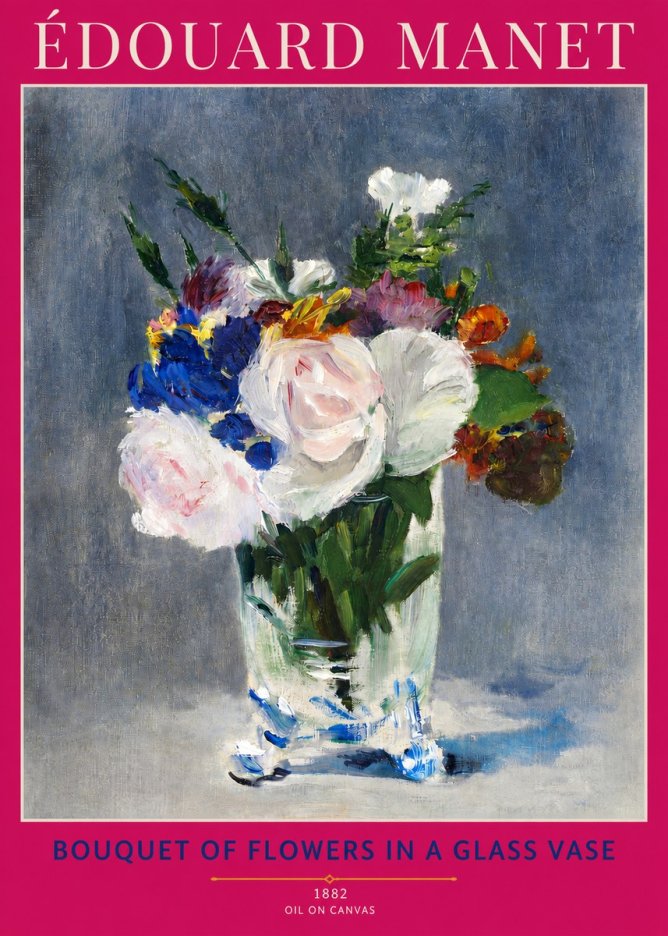 Édouard Manet Bouquet of Flowers in a Glass Vase No3 - Plakat