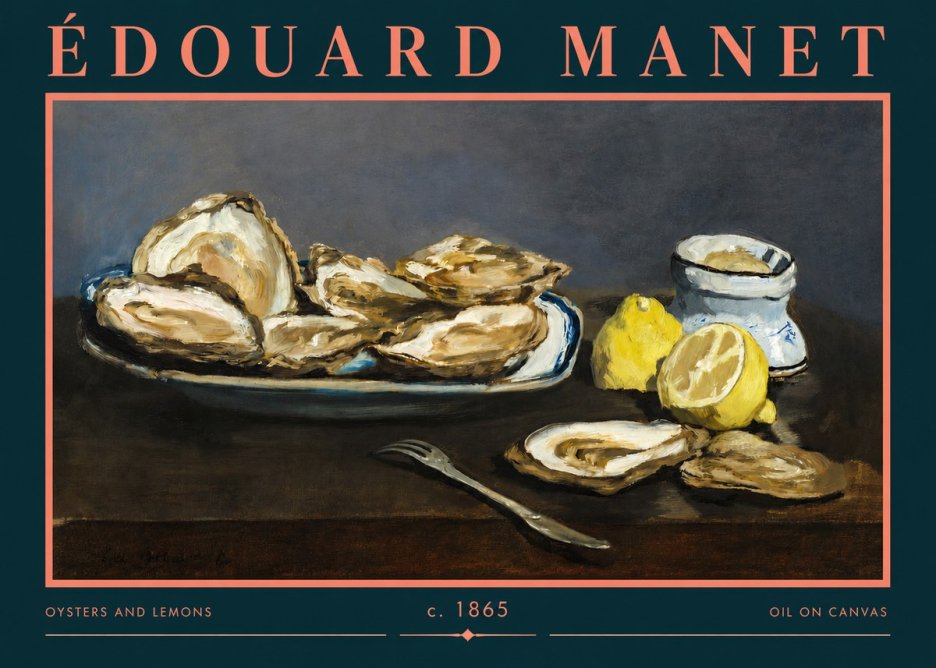 Édouard Manet Oysters and Lemons No2 - Plakat