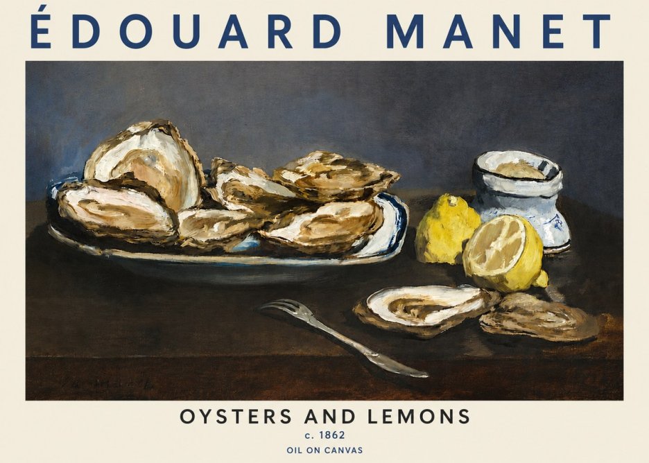 Édouard Manet Oysters and Lemons No5 - Plakat