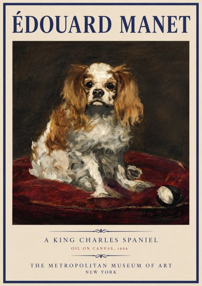 Édouard Manet A King Charles Spaniel No5 - Plakat