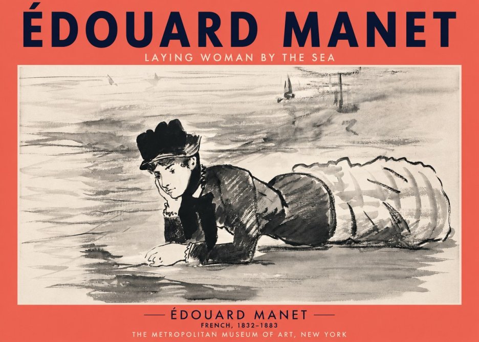 Édouard Manet Laying Woman by the Sea No2 - Plakat