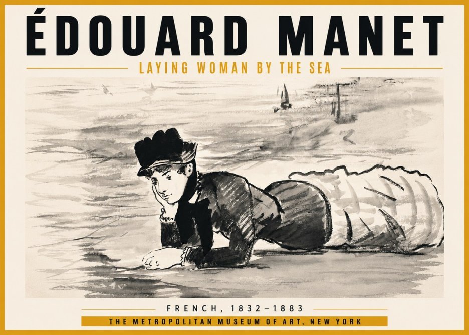 Édouard Manet Laying Woman by the Sea No6 - Plakat
