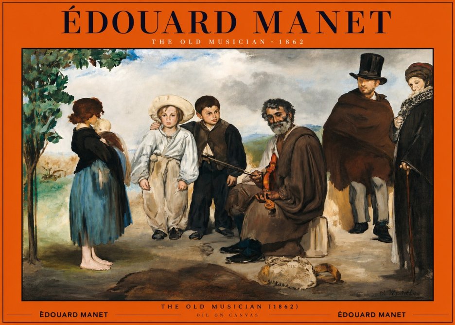 Édouard Manet The Old Musician - 1862 No2 - Plakat
