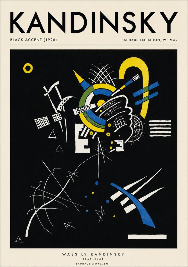 Kandinsky Black Accent (1926) No3 - Plakat