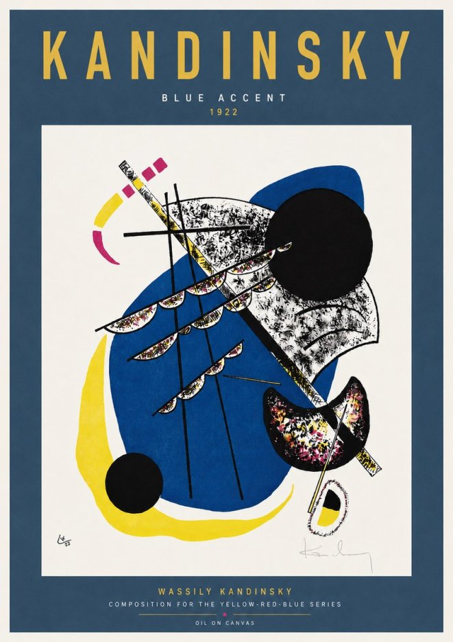 Kandinsky Blue Accent No3 - Plakat