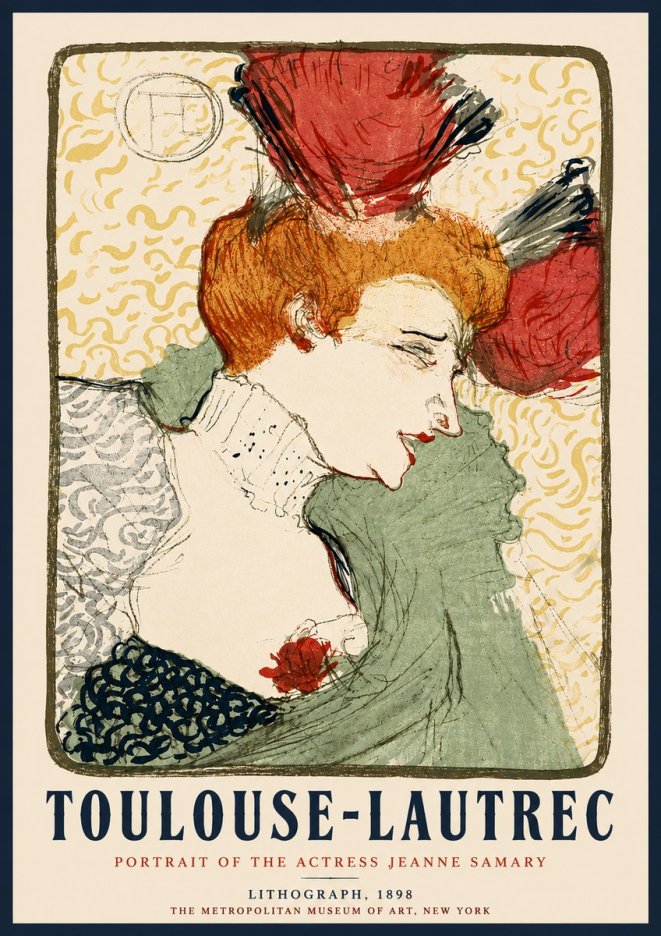 Toulouse-Lautrec Portrait of the Actress Jeanne Samary No5 - Plakat