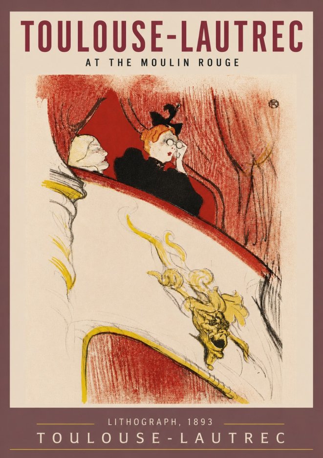 Toulouse-Lautrec At the Moulin Rouge I No5 - Plakat