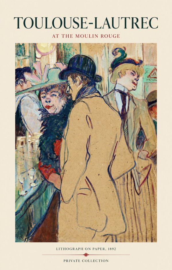 Toulouse-Lautrec At the Moulin Rouge II No1 - Plakat