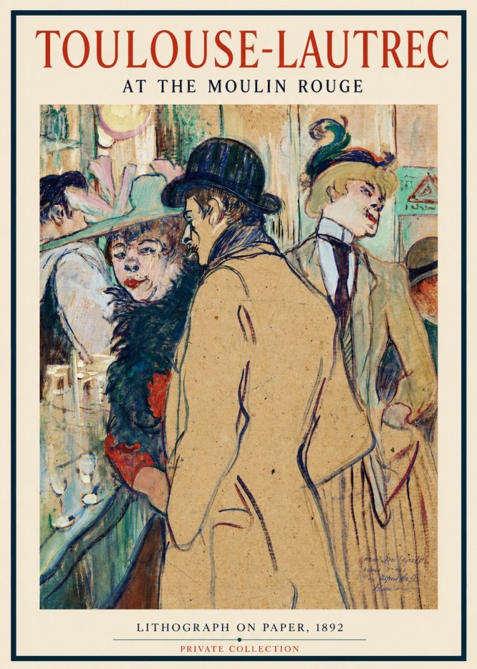 Toulouse-Lautrec At the Moulin Rouge II No2 - Plakat