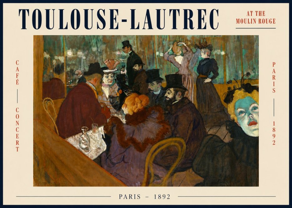 Toulouse-Lautrec At the Moulin Rouge IV No5 - Plakat