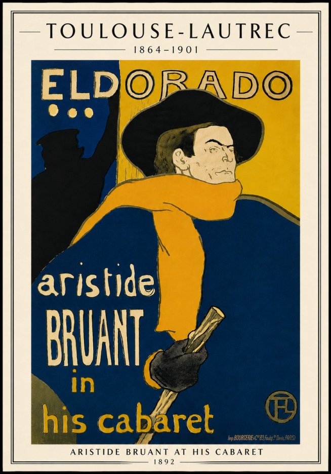 Toulouse-Lautrec Aristide Bruant at His Cabaret No5 - Plakat