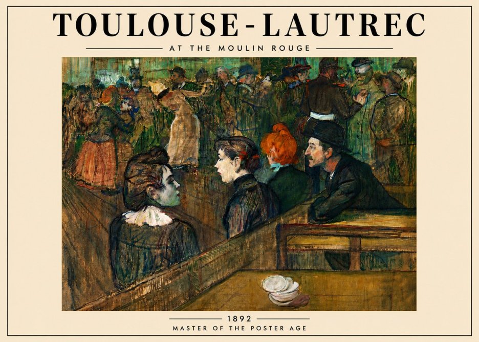 Toulouse-Lautrec At the Moulin Rouge V No6 - Plakat