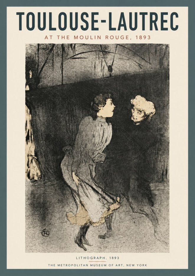 Toulouse-Lautrec At the Moulin Rouge VI No3 - Plakat