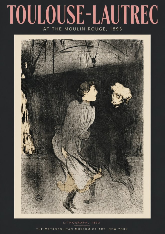 Toulouse-Lautrec At the Moulin Rouge VI No5 - Plakat