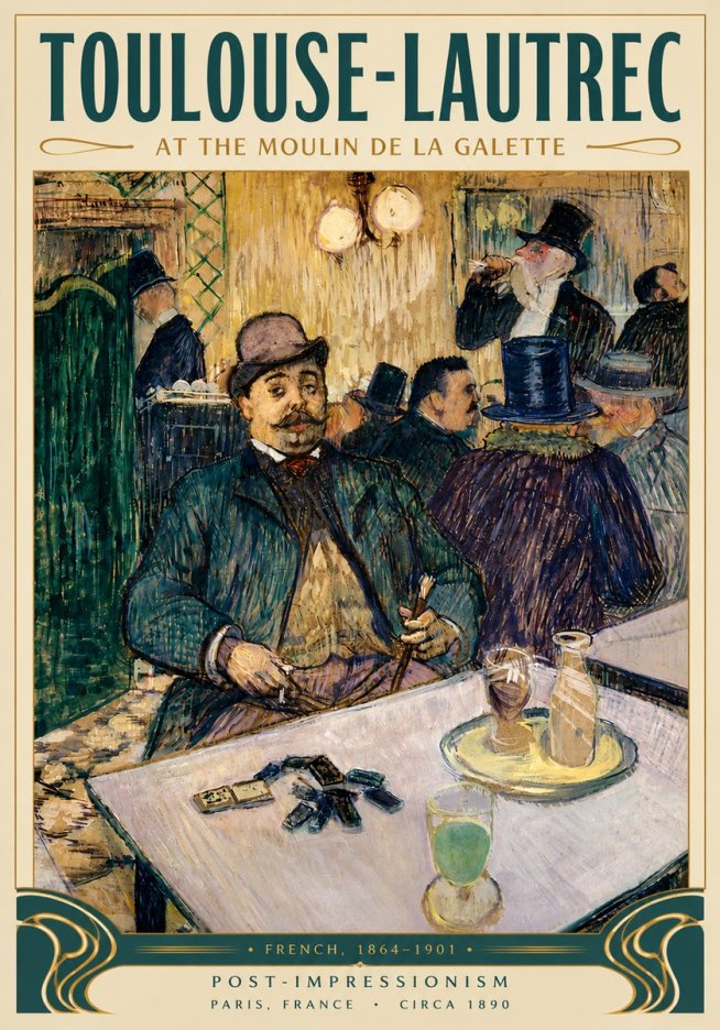 Toulouse-Lautrec At the Moulin De La Galette No5 - Plakat