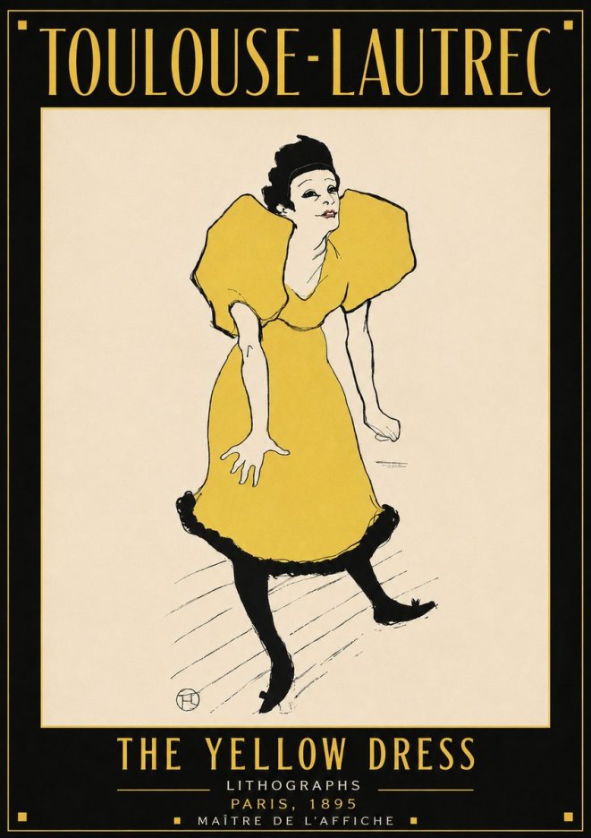 Toulouse-Lautrec The Yellow Dress No4 - Plakat