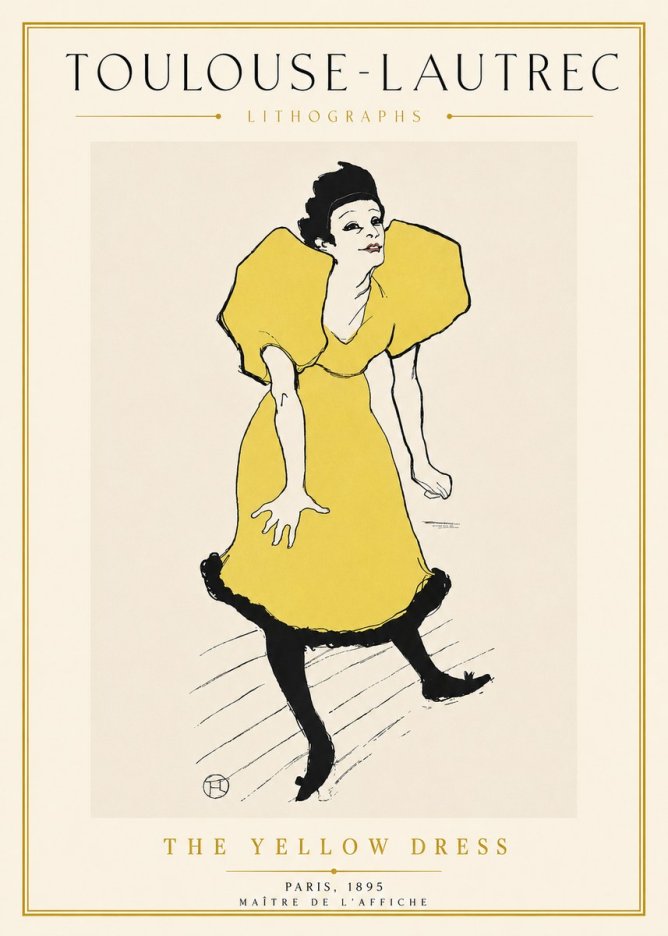 Toulouse-Lautrec The Yellow Dress No5 - Plakat