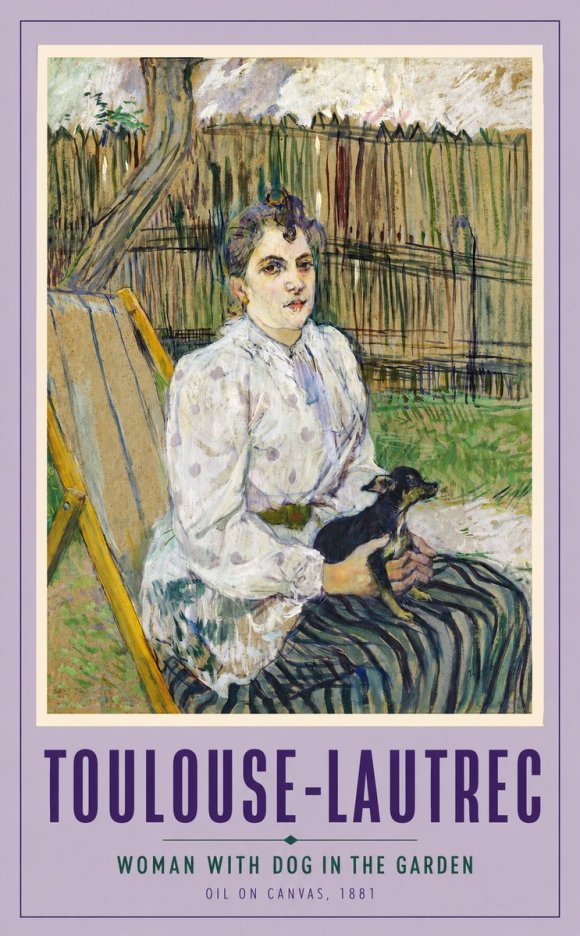 Toulouse-Lautrec Woman with Dog in the Garden No2 - Plakat
