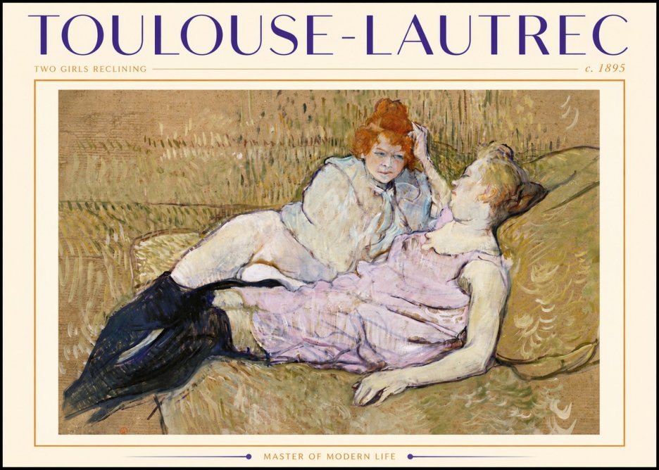 Toulouse-Lautrec Two Girls Reclining No5 - Plakat