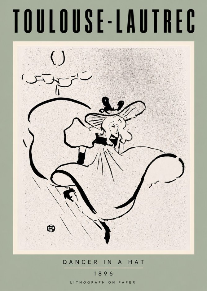 Toulouse-Lautrec Dancer in a Hat No3 - Plakat