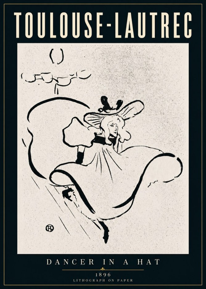 Toulouse-Lautrec Dancer in a Hat No5 - Plakat