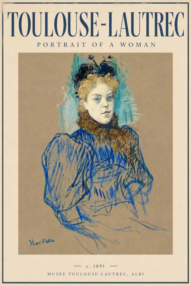 Toulouse-Lautrec Portrait of a Woman II No6 - Plakat
