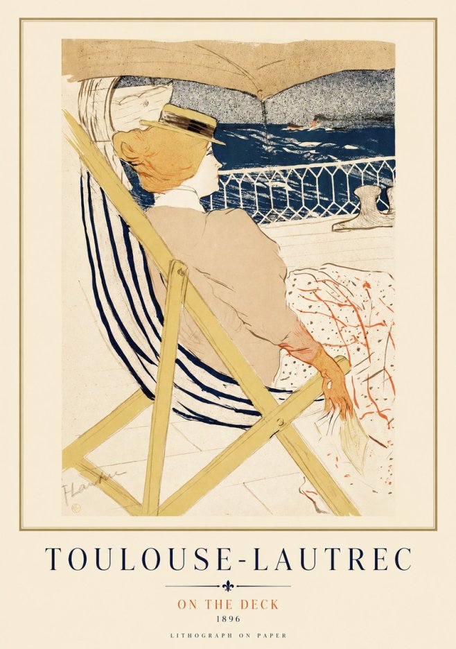 Toulouse-Lautrec On the Deck No1 - Plakat