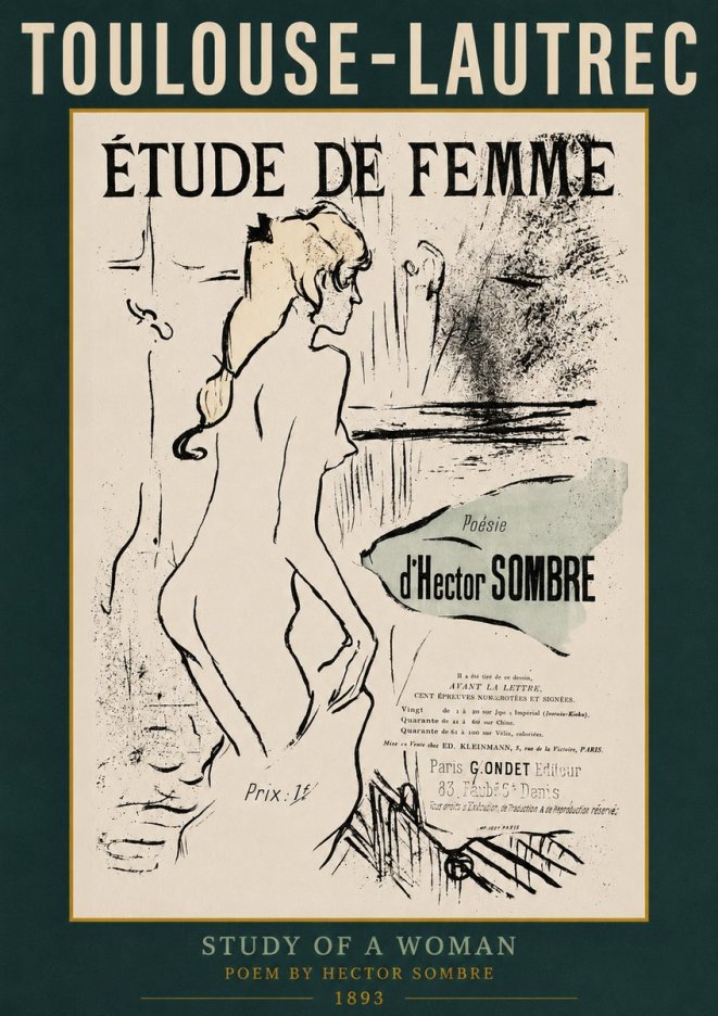 Toulouse-Lautrec Étude De Femme No2 - Plakat