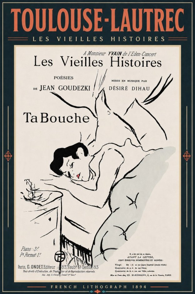 Toulouse-Lautrec Les Vieilles Histoires - Ta Bouche No6 - Plakat