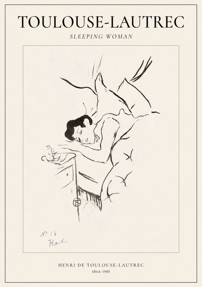 Toulouse-Lautrec Sleeping Woman No1 - Plakat