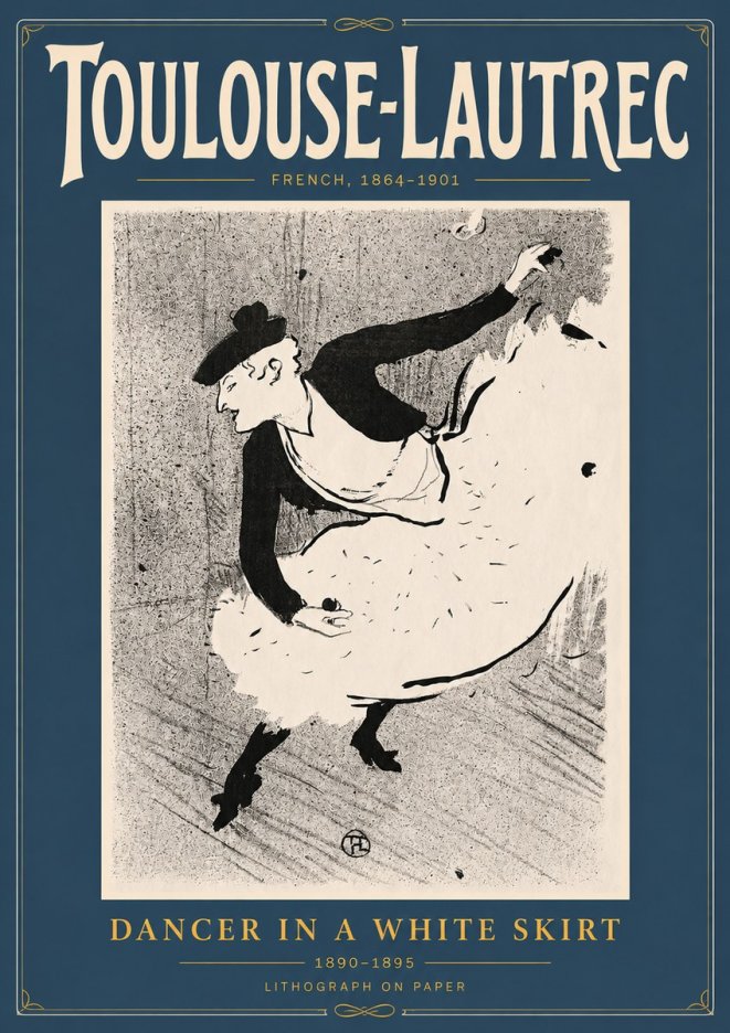 Toulouse-Lautrec Dancer in a White Skirt No4 - Plakat