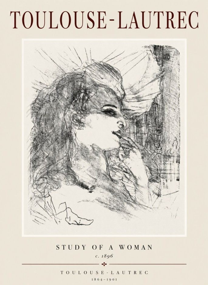 Toulouse-Lautrec Study of a Woman I No1 - Plakat