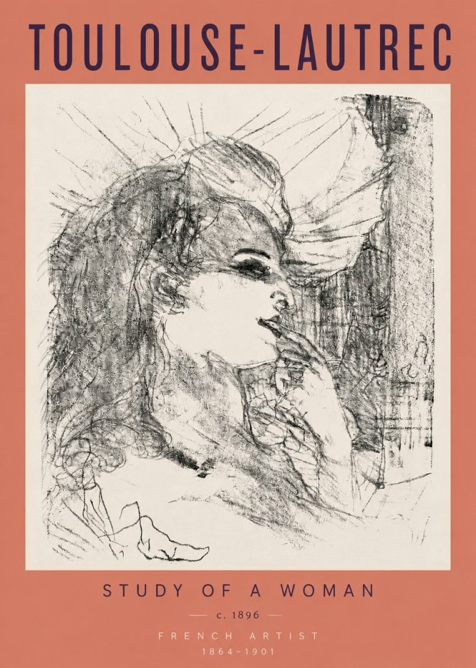 Toulouse-Lautrec Study of a Woman I No4 - Plakat