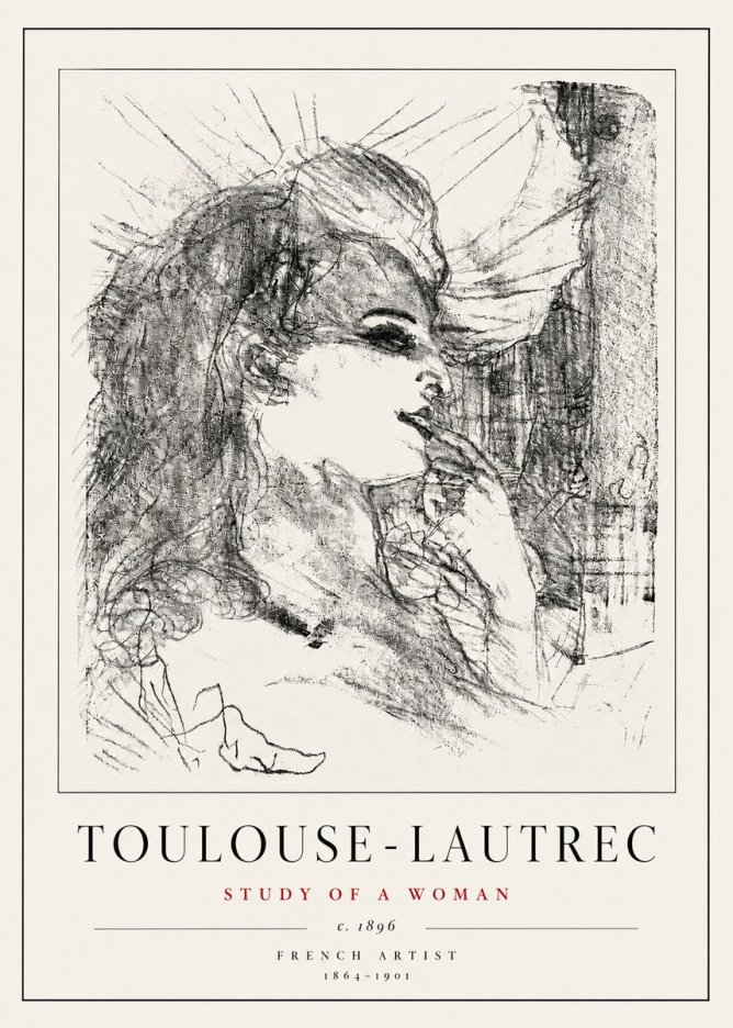 Toulouse-Lautrec Study of a Woman I No5 - Plakat