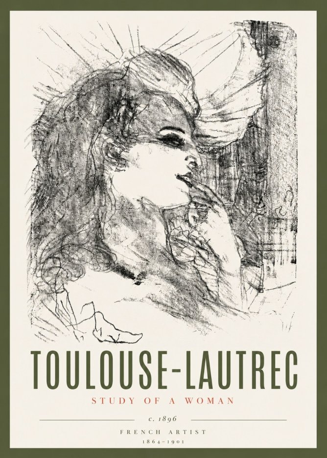 Toulouse-Lautrec Study of a Woman I No6 - Plakat