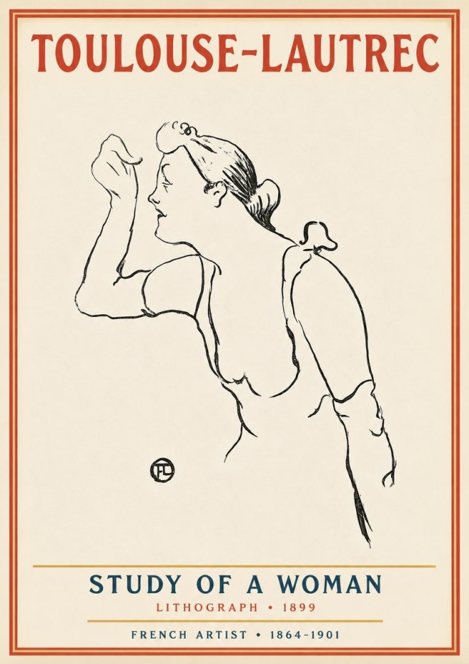 Toulouse-Lautrec Study of a Woman II No3 - Plakat