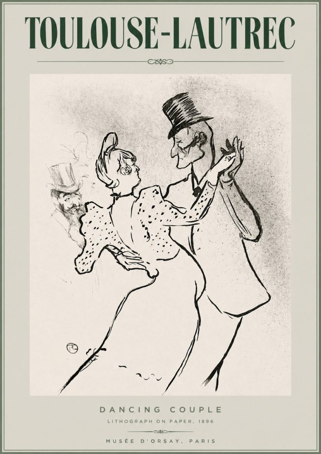 Toulouse-Lautrec Dancing Couple No2 - Plakat