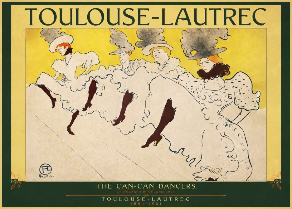 Toulouse-Lautrec The Can-can Dancers No2 - Plakat