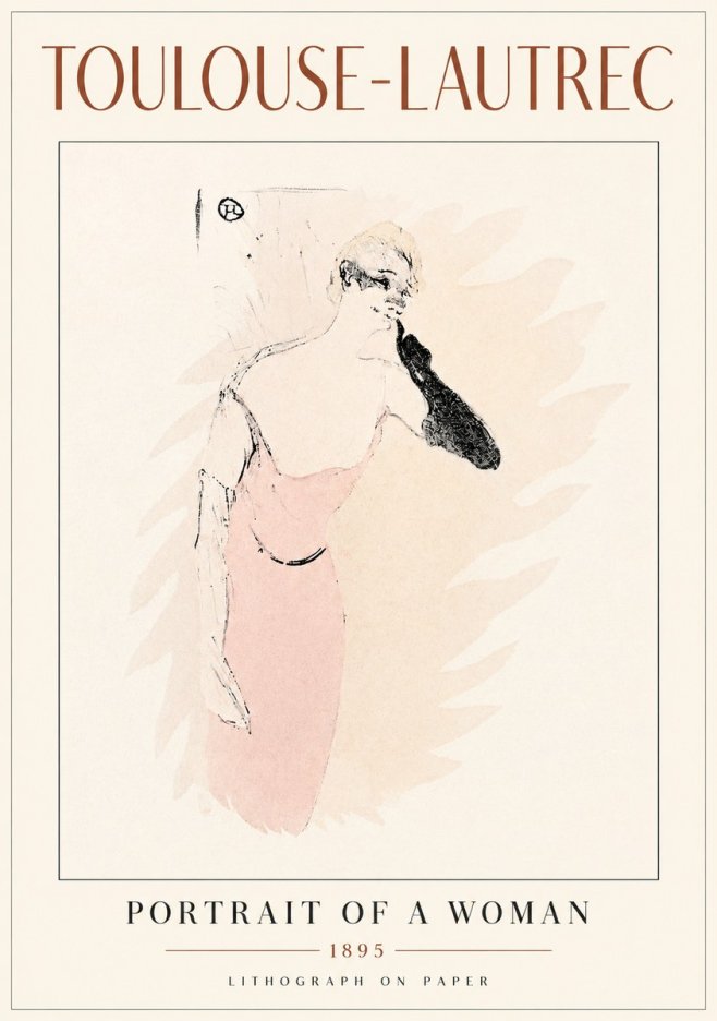Toulouse-Lautrec Portrait of a Woman IV No3 - Plakat