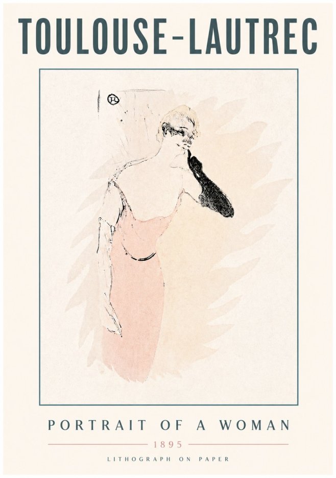 Toulouse-Lautrec Portrait of a Woman IV No5 - Plakat