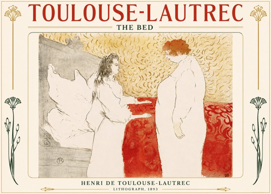 Toulouse-Lautrec The Bed No5 - Plakat
